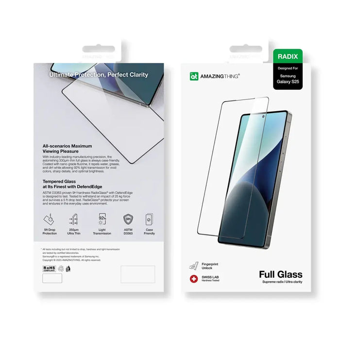 AmazingThing Radix Full Glass Tempered Glass for Samsung Galaxy S25 - Cell phone tempered glass<<<HurtelXML