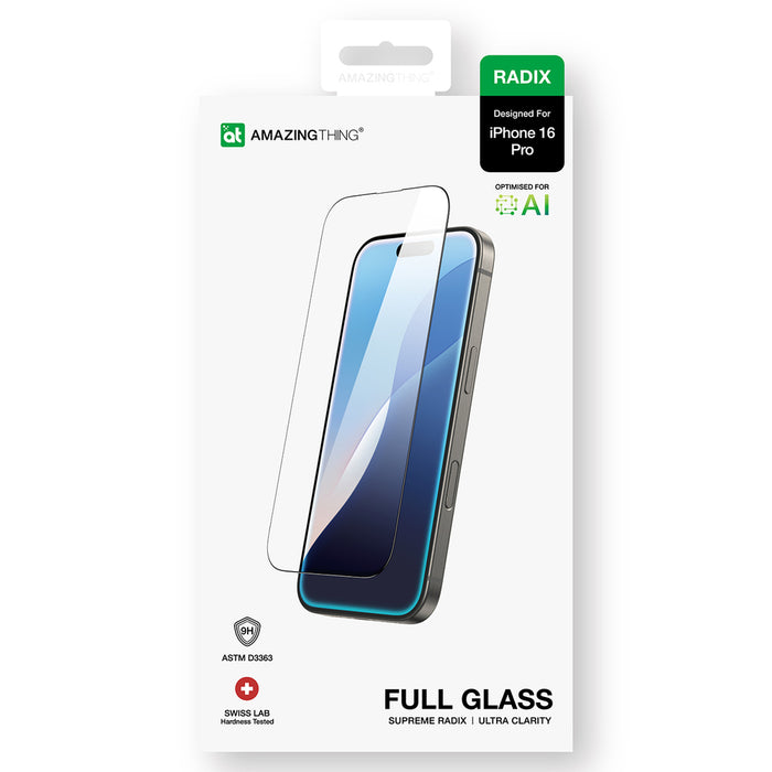 AmazingThing Radix Full Glass tempered glass for iPhone 16 Pro