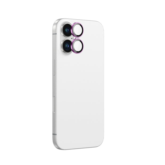 AmazingThing AR Aluminum 2 Lens Glass with Camera Lens Frame for iPhone 16 / 16 Plus - Pink