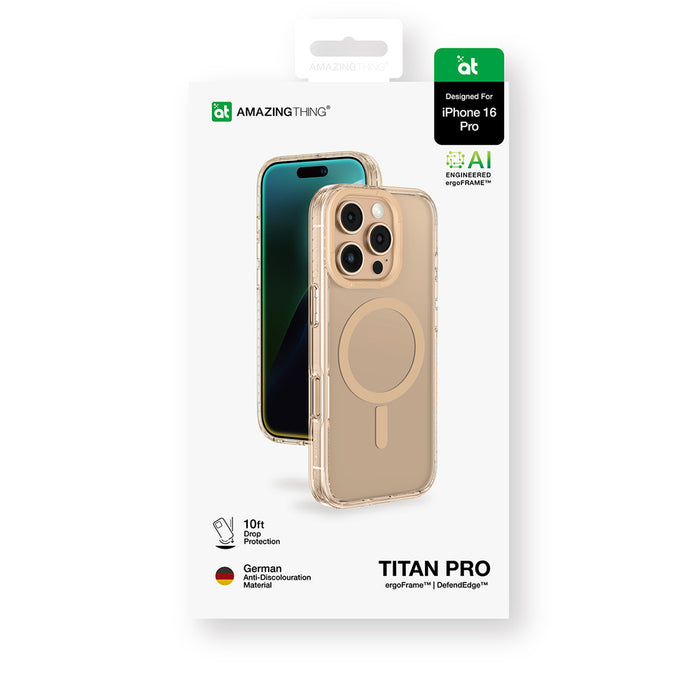 AmazingThing Titan Pro Mag Case with Magnetic Ring for iPhone 16 Pro - Rose Gold