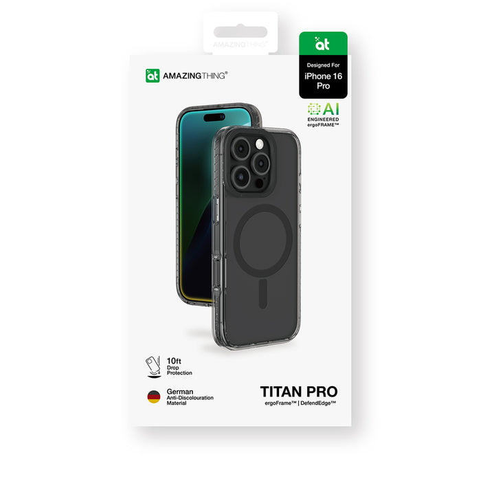 AmazingThing Titan Pro Mag Case with Magnetic Ring for iPhone 16 Pro - Black