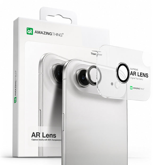 AmazingThing Lens Glass for iPhone 17 Air with Silver Aluminum Frame