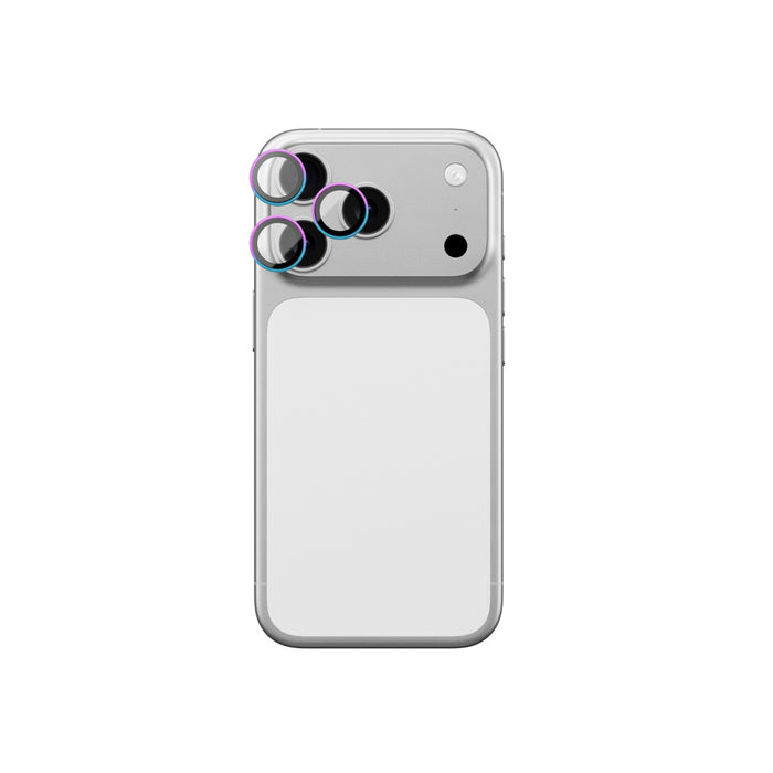 AmazingThing Lens Glass for iPhone 17 Pro / Pro Max with Rainbow Aluminum Frame