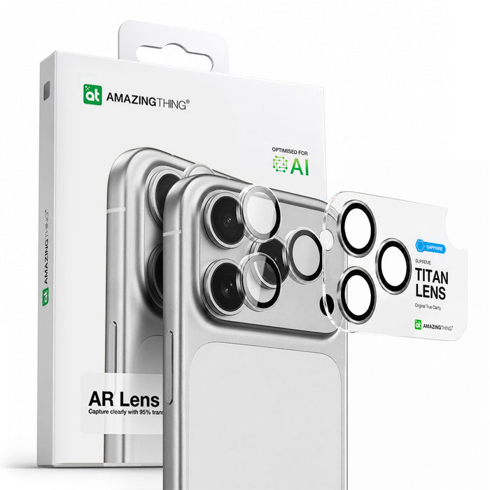 AmazingThing Sapphire Camera Glass for iPhone 17 Pro / Pro Max - with Clear Frame