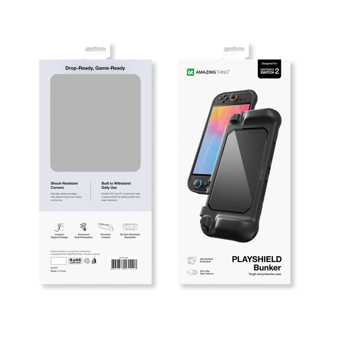 AmazingThing PlayShield Bunker Protective Case for Nintendo Switch 2 - Black