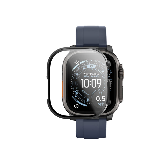 AmazingThing Radix Glass Screen Protector with Case for Apple Watch UItra 3 49mm - Black