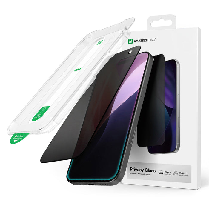 AmazingThing Titan Vision 7 Tempered Glass for iPhone 17 Pro Max Privacy