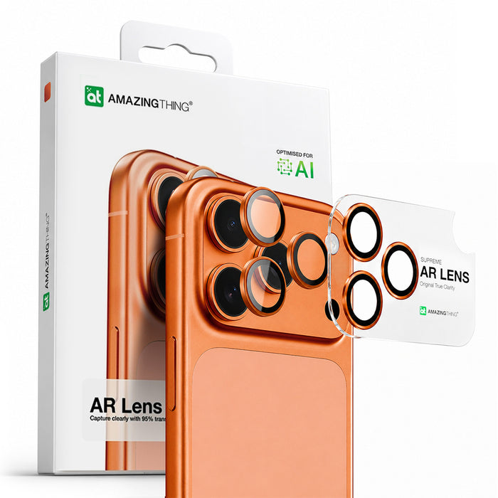 AmazingThing Lens Glass for iPhone 17 Pro / Pro Max - with Orange Frame