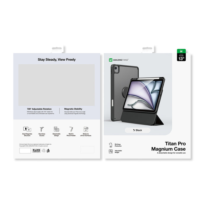 AmazingThing Titan Pro Mag Case for iPad Air 13" M2/M3/M4 (2024/2025/2026) - black