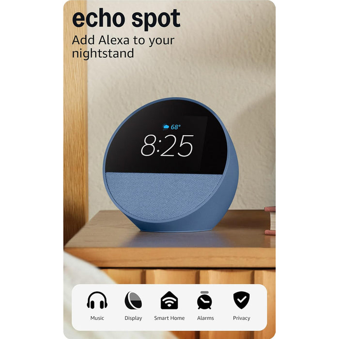 Smart watch Amazon Echo Spot 2024, voice assistant, Blue
