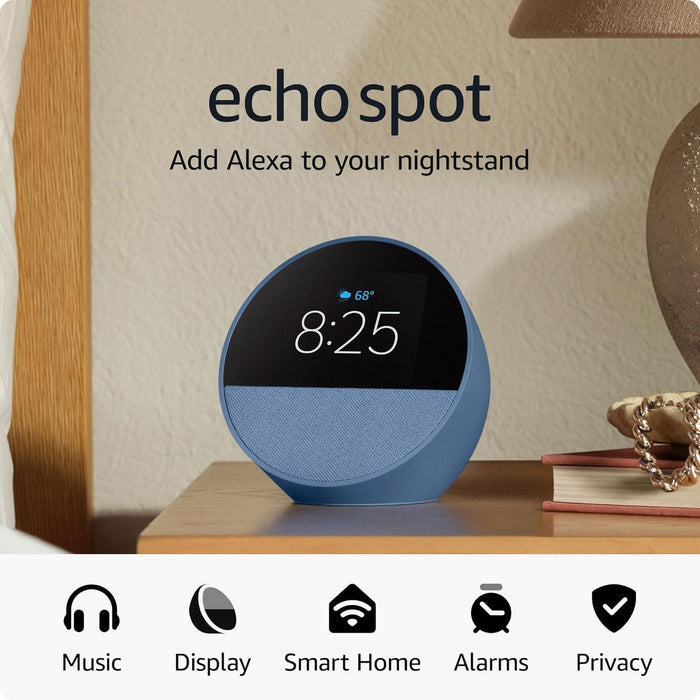 Smart watch Amazon Echo Spot 2024, voice assistant, Blue