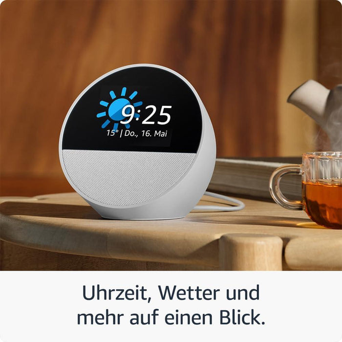 Smart watch Amazon Echo Spot 2024, Alexa assistant, White