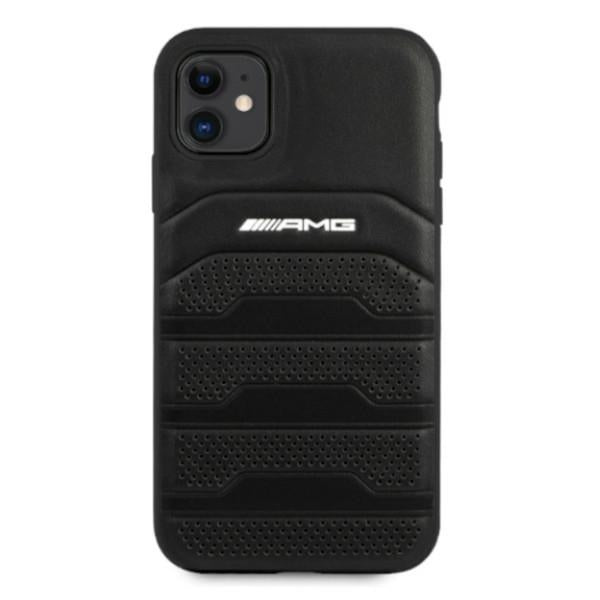 AMG AMHCN61GSEBK iPhone 11 6.1 ’black / black hardcase Leather Debossed Lines - Cell phone cases and covers<<<HurtelXML