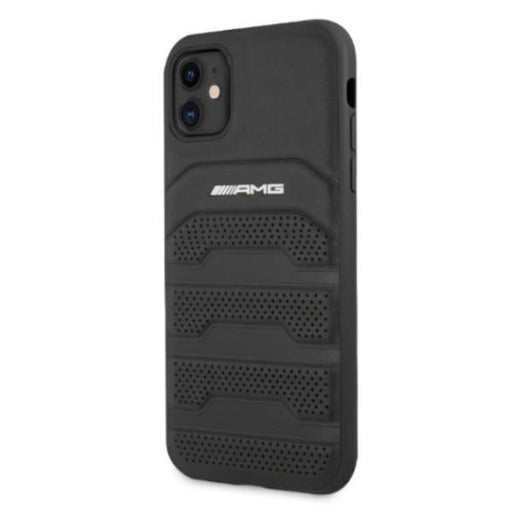 AMG AMHCN61GSEBK iPhone 11 6.1 ’black / black hardcase Leather Debossed Lines - Cell phone cases and covers<<<HurtelXML
