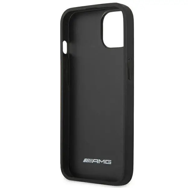 AMG AMHCP14MDOLBK iPhone 14 Plus 6.7 ’black / black hardcase Leather Hot Stamped - Cell phone cases