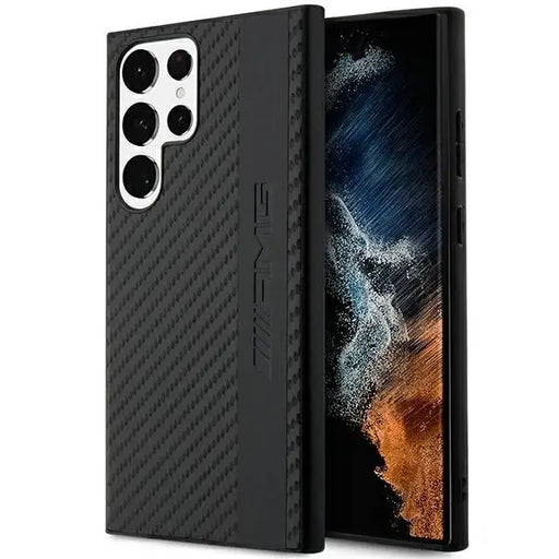 AMG AMHCS23LBLSCA S23 Ultra S918 black/black hardcase Carbon Stripe&Embossed - Cell phone cases and covers<<<HurtelXML