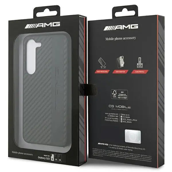 AMG AMHCS23SBLSCA S23 S911 black/black hardcase Carbon Stripe&Embossed - Cell phone cases and covers<<<HurtelXML