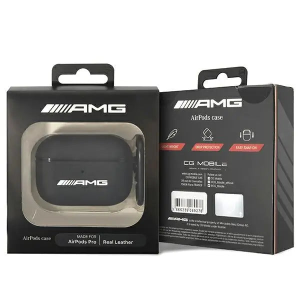 AMG Leather Big Logo case for AirPods Pro - black - Cell phone cases and covers<<<HurtelXML