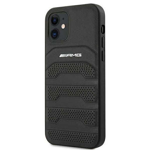 AMG Leather Debossed Lines case for iPhone 12 mini - black - Cell phone cases and covers<<<HurtelXML