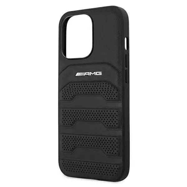 AMG Leather Debossed Lines case for iPhone 13 Pro / iPhone 13 - black - Cell phone cases and covers<<<HurtelXML