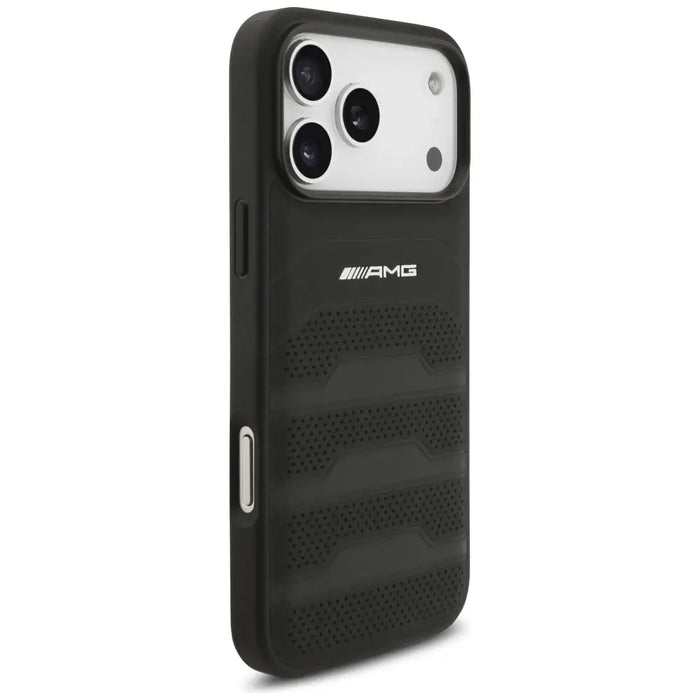 AMG Leather Debossed Lines Logo Case for iPhone 17 Pro Max - Black - Cell phone cases and covers<<<HurtelXML