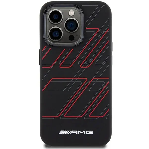 AMG Silicone Large Rhombuses Pattern MagSafe case for iPhone 15 Pro - black - Cell phone cases and covers<<<HurtelXML