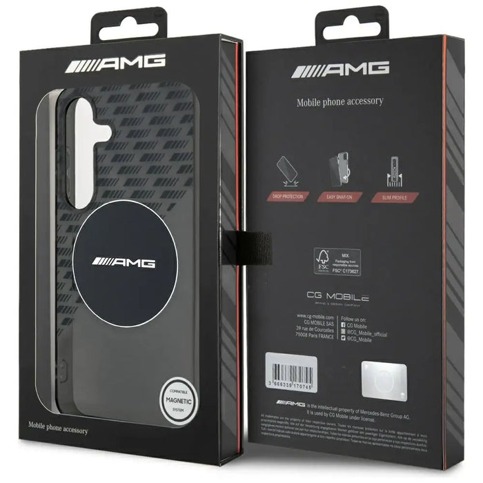 AMG Transparent Rhombs MagSafe Case for Samsung Galaxy S25 - Black - Cell phone cases and covers<<<HurtelXML