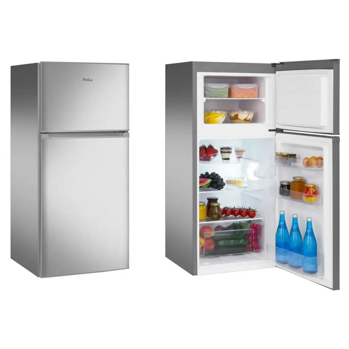 AMICA FD2015.4X(E) Silver Refrigerator with Freezer - Freestanding refrigerator-freezers (refrigerators)AGD-LOW<<<Home