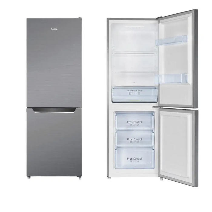 Amica freestanding fridge-freezer FK2425.4UNTX(E) Silver - Freestanding refrigerator-freezers