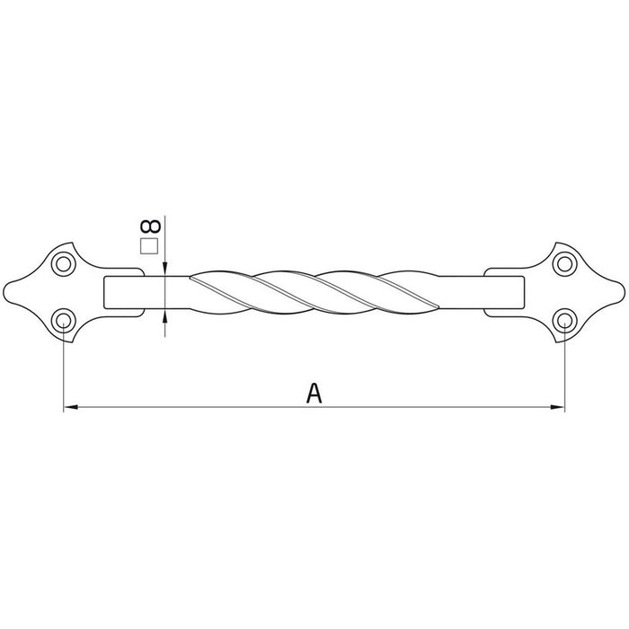 FURNITURE HANDLE BLACK MAT 182 MM AMIG MOD.1002