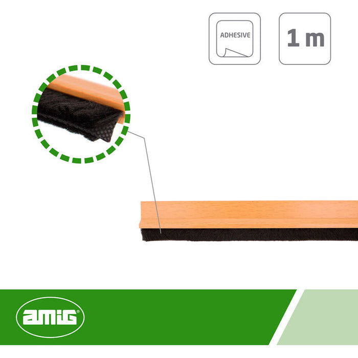 DOOR SEALING BRUSH 1 M OAK AMIG