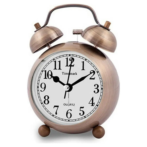 Analogue Alarm Clock Timemark Bronze Light with sound 9 x 13,5 x 5,5 cm (9 x 13,5 x 5,5 cm) - Декорация и