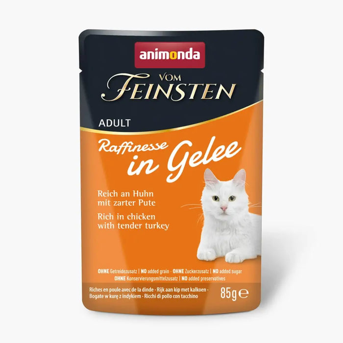 ANIMONDA Vom Feinsten Adult Raffinesse in Jelly rich in Chicken with Turkey - wet food for cats - 85g - Wet