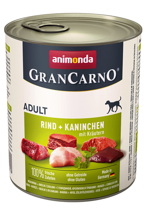 ANIMONDA GranCarno Adult Beef, rabbit and herbs - wet dog food - 800g