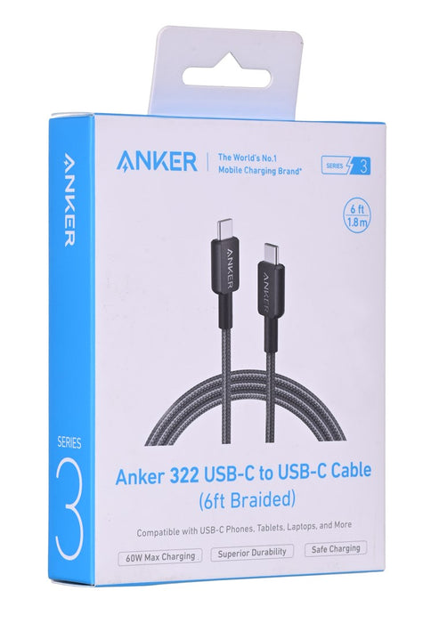 Anker 322 USB cable 1.8 m USB C Black