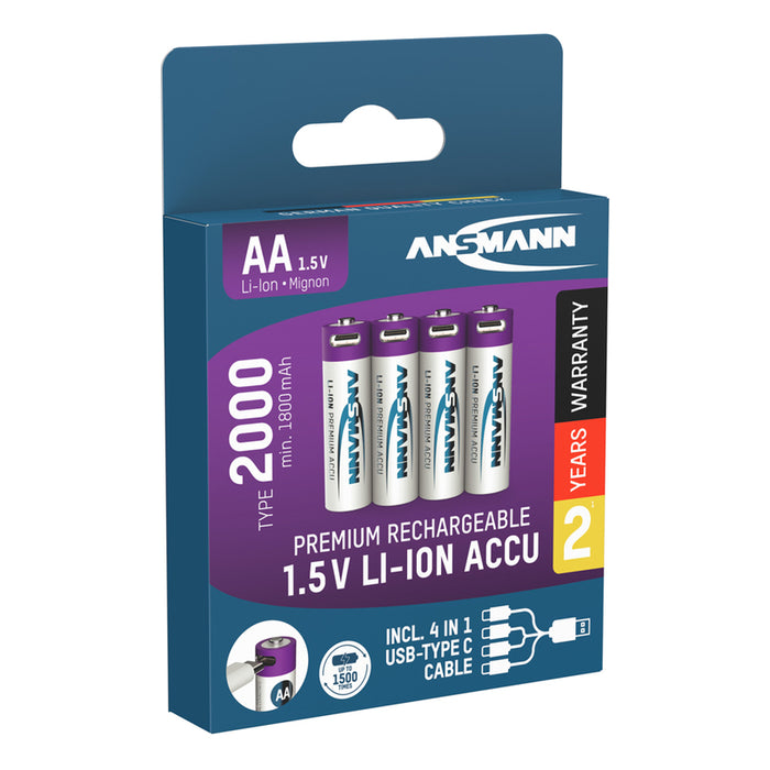 BATTERIES ANSMANN 5434 2000MAH USB-C 4PCS