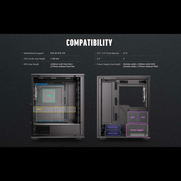 ATX Semi-tower Box Antec AX85 ARGB Black