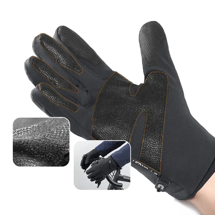 Anti-slip winter phone sports gloves (size M) - black - Cycling gloves<<<HurtelXML