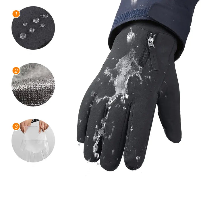Anti-slip winter phone sports gloves (size M) - black - Cycling gloves<<<HurtelXML