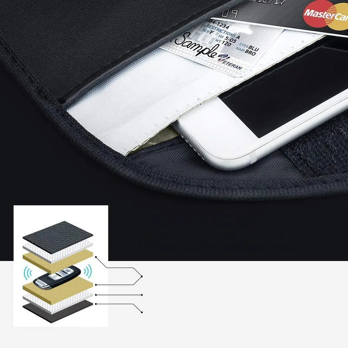 Anti-theft Case for Car Keys Phone Radio Blocking Faraday Box Faraday Cage 20cm x 11cm Black - Other cell phone