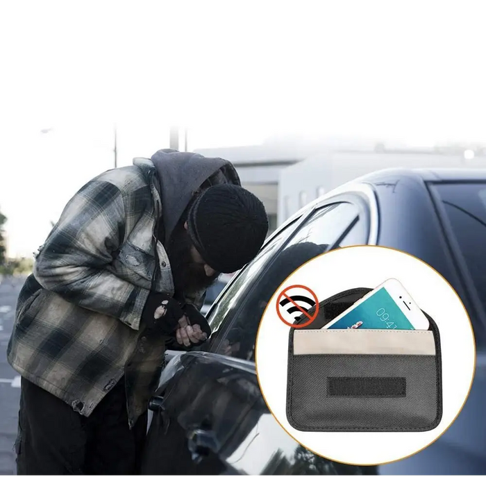Anti-theft Case for Car Keys Phone Radio Blocking Faraday Box Faraday Cage 20cm x 11cm Black - Other cell phone