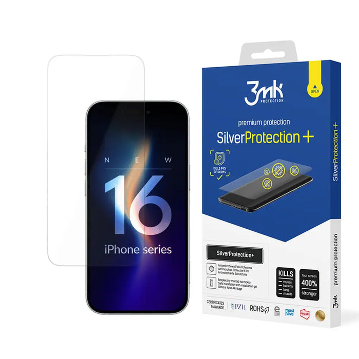Antibacterial protective film 3mk SilverProtection+ for iPhone 16 Plus - *Kategoria tymczasowa<<<HurtelXML