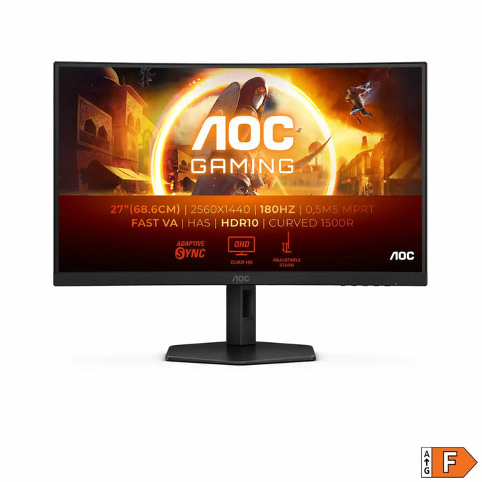AOC CQ27G4X 27’’ Curved 1500R Fast VA WLED 2560x1440@180Hz 1ms GtG 0.5ms MPRT 300cd m/2 4000:1 80M:1 DCR Adaptive Sync