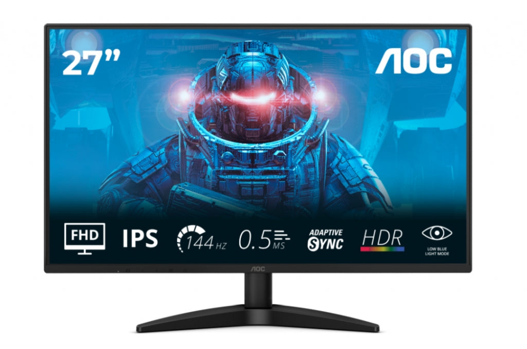 Monitor AOC 27B36X, 27" IPS WLED, 1920x1080@144Hz, 4ms GtG, 0.5ms MPRT, 300cd m/2, 1500:1, DCR 20M:1