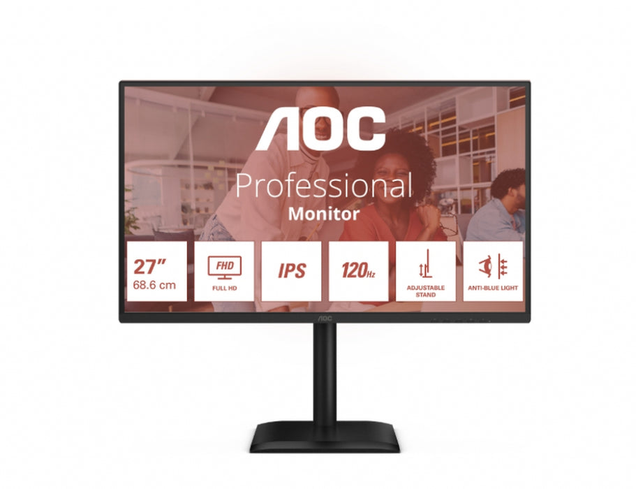 Monitor AOC 27E4U, 27" IPS WLED, 1920x1080@120Hz, 4ms GtG, 300cd m/2, 1500:1, 20M:1 DCR, Adaptive Sy