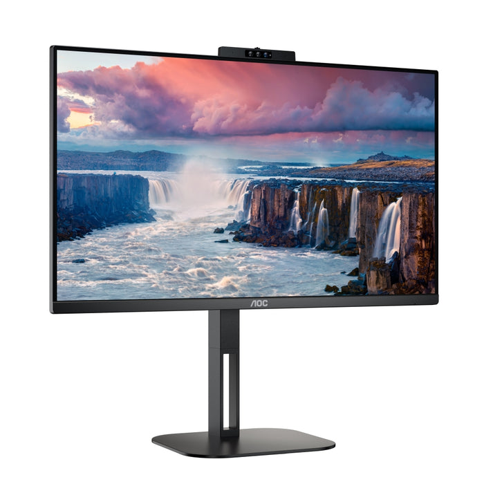 AOC 24V5CW/BK, 23.8" IPS WLED, 1920x1080@75Hz, 4ms GtG, 1ms MPRT, 300cd m/2, 1000:1, DCR 20M:1, FreeSync, FlickerFree, Low Blue Light, 5Wx2, 2MP Windows Hello, Tilt, Height Adjust, Pivot, Swivel, HDMI, DP, USB hub