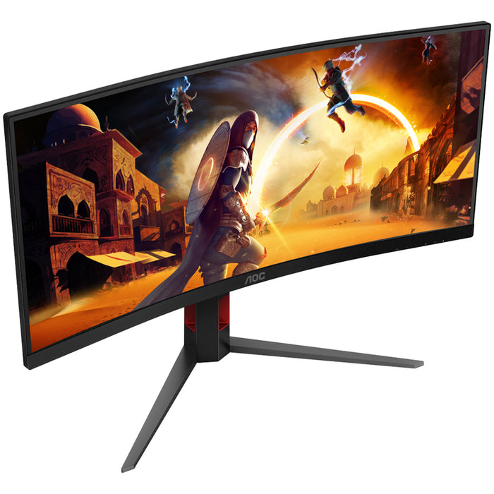 AOC CU34G4, 34" Curved 1500R VA WLED, 3440x1440@180Hz, 1ms GtG, 0.5ms MPRT, 300cd m/2, 2500:1, 80M:1 DCR, Adaptive Sync, FlickerFree, Low Blue Light, Tilt, Height Adjust, Swivel, 2xHDMI, DP