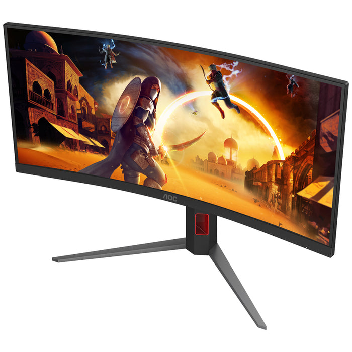 AOC CU34G4, 34" Curved 1500R VA WLED, 3440x1440@180Hz, 1ms GtG, 0.5ms MPRT, 300cd m/2, 2500:1, 80M:1 DCR, Adaptive Sync, FlickerFree, Low Blue Light, Tilt, Height Adjust, Swivel, 2xHDMI, DP