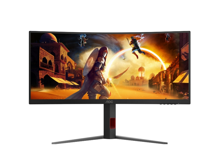 AOC CU34G4Z, 34" Curved 1500R, VA, WLED, 3440x1440@240Hz, 1ms GtG, 0.3ms MPRT, 450cd m/2, 2500:1, 80M:1 DCR, Adaptive Sync, FlickerFree, Low Blue Light, Tilt, Height Adjust, Pivot, Swivel, 2xHDMI, DP, USB hub