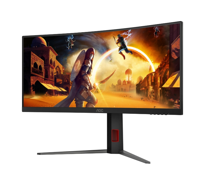 AOC CU34G4Z, 34" Curved 1500R, VA, WLED, 3440x1440@240Hz, 1ms GtG, 0.3ms MPRT, 450cd m/2, 2500:1, 80M:1 DCR, Adaptive Sync, FlickerFree, Low Blue Light, Tilt, Height Adjust, Pivot, Swivel, 2xHDMI, DP, USB hub